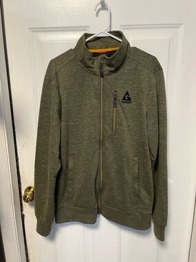 Gerry Weber Men's Olive Green Zip-Up Knit Jacket